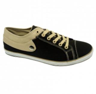 Baskets bicolores ornées de bouton-pression