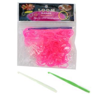 Élastique rose à tisser