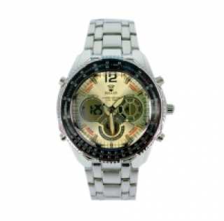 Montre métal homme avec quatre affichages