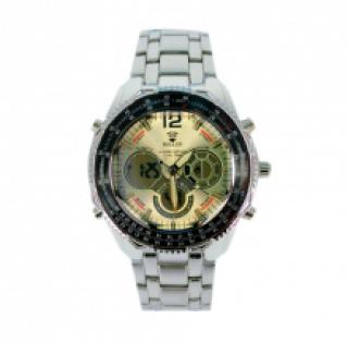 Montre métal homme avec quatre affichages