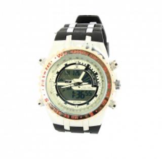 Montre multifonction en métal pour homme avec double affichage