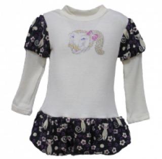 Robe boule fille avec effet deux tons