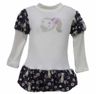 Robe boule fille avec effet deux tons