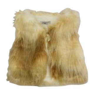 Gilet en fausse fourrure avec petit nœud satiné