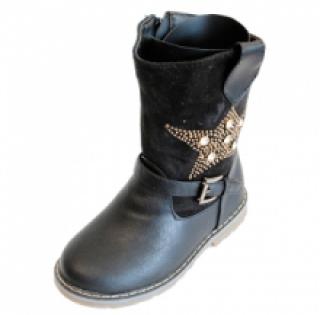 Bottes enfant avec motif étoile clouté et bride bouclé