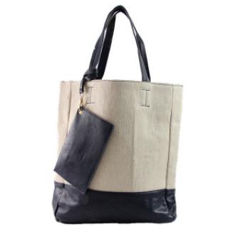 Sac shopping en deux tons avec portefeuille