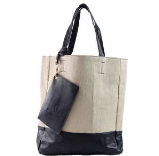 Sac shopping en deux tons avec portefeuille