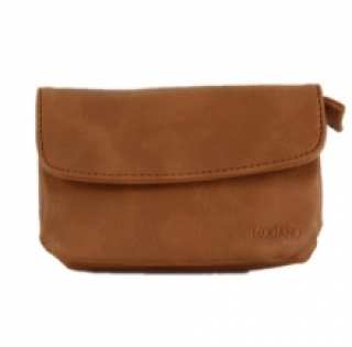 Porte-monnaie à rabat bordé de surpiqûre avec zip au dos