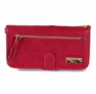 Portefeuille femme avec rabat à zip et perforation côté