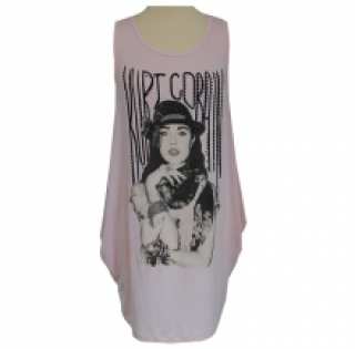 Top imprimé photo avec côté drapé et dentelle