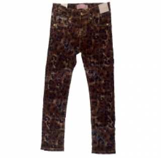 Jeans marron foncé léopard pour fille