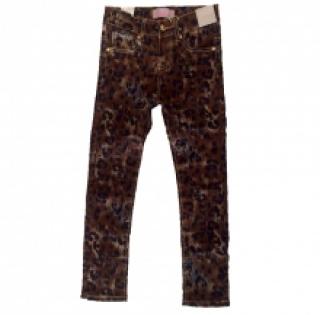 Jeans marron foncé léopard pour fille
