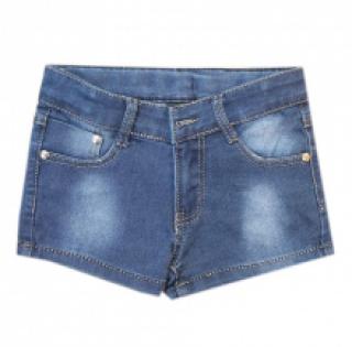 Short jeans délavé pour fille
