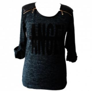 Top chiné Angel avec des zips au niveau des épaules