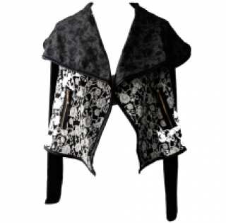 Gilet imprimé fleuri avec col châle