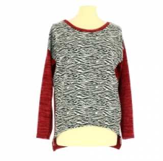 Top chiné avec motif fantaisie devant