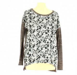 Top chiné avec motif fleuri devant