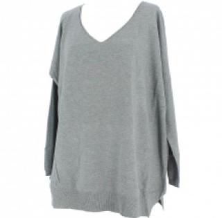 Tunique loose en maille avec col V