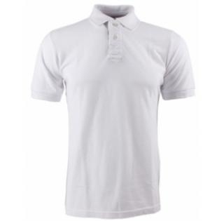Polo homme uni blanc pur coton
