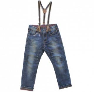 Jeans délavé garçon avec bretelles