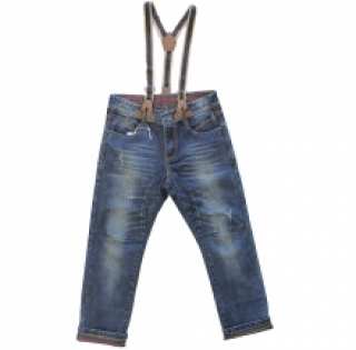 Jeans délavé garçon avec bretelles