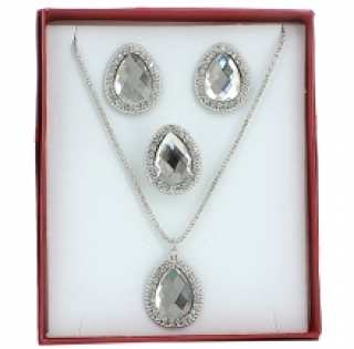 Coffert cadeau parure ornée de pierres facettées pour femme