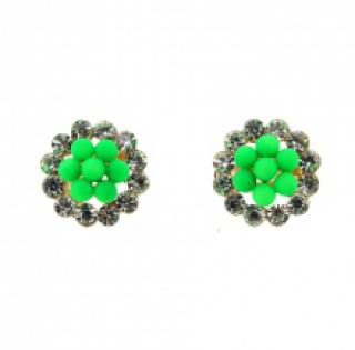 Boucles d’oreilles clips fleurs ornées de perles et strass