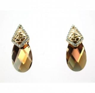 Boucles d’oreilles fantaisies avec pierres facettées et strass