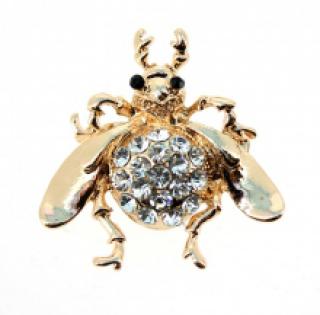 Broche fantaisie agrémentée de strass