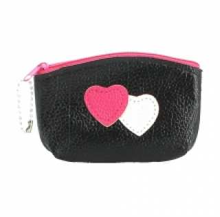 Porte-monnaie fashion imprimé de cœurs bicolores