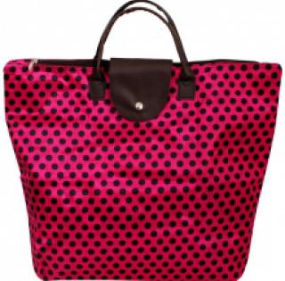 Sac shopping à pois avec rabat à bouton pression