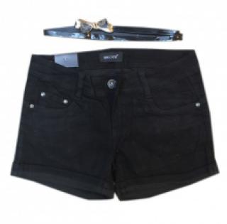 Short jeans noir avec ceinture