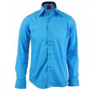 Chemise fashion slim turquoise Réf 2661 Prix 10.90€ HT