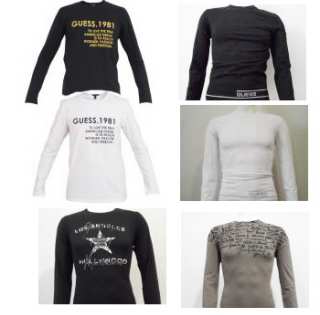 LOTS DE 6 T.SHIRT MANCHES LONGUES GUESS