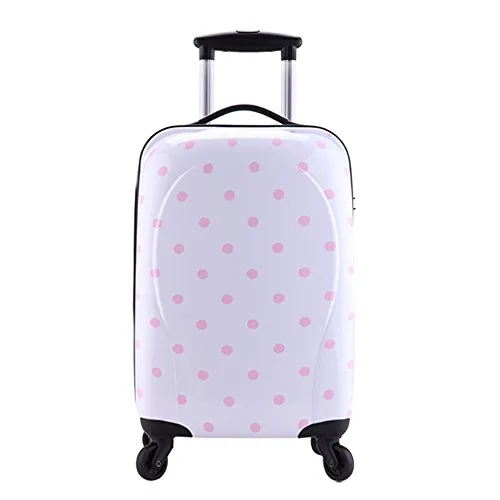 Valise Taille Cabine rigide blanc enfant ultra leger brillant ABS+PC 4 roues PARTY PRINCE