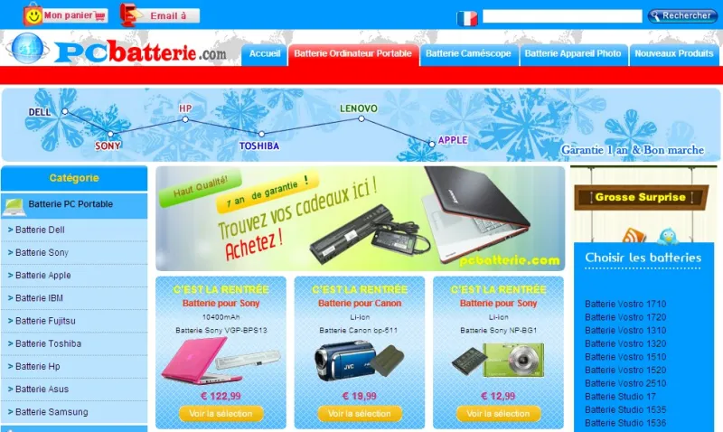 Batterie pour Fujitsu Siemens Amilo Pi 1505