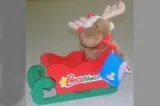 PELUCHE CARIBOU A TRAINEAU - ref.7102