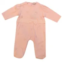Grenouillère bébé avec motif cœur et nœud