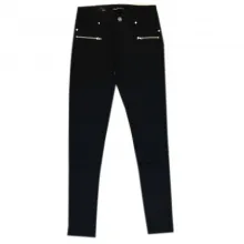 Pantalon femme taille haute avec poches zippées