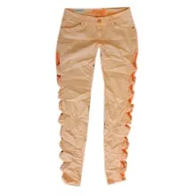 Pantalon rose orange paré de nœuds côtés