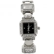 Montre bijou carré ornée de strass