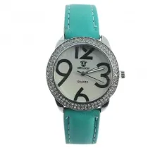 Montre bracelet sertie de strass pour femme