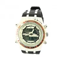 Montre multifonction en métal pour homme avec double affichage