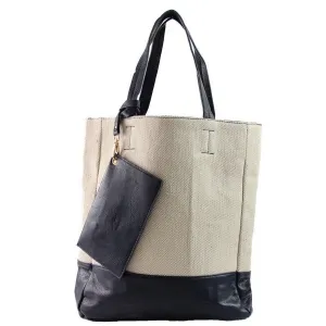 Sac shopping en deux tons avec portefeuille