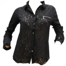 Chemise en dentelle avec poche zippée