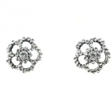 Boucles d’oreilles fleurs strass