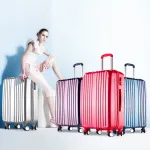 Valise taille Cabine 56cm - PC Ultra légère - 4 roues 20172 rose foncé