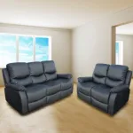 Ensemble 3+2 de fauteuils de massage "Vibroluxe" ECO-8200 noir ECO-DE®