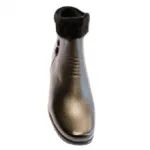 Bottines femme avec boucles décoratives et fausse fourrure