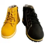Bottines avec lacets à 5 œillets et zip côté pour enfant